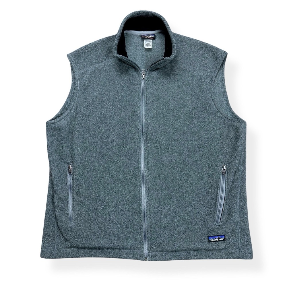 Patagonia Synchilla Full Zip Fleece‎ Vest Men's Size XL Gray Pockets Lined